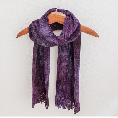 Cotton blend scarf, Orchid Dreamer