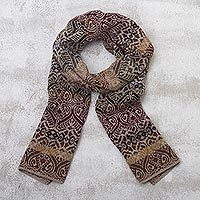100% alpaca knit scarf, 'Cusco Earth' - Earthtoned 100% Alpaca Wool Scarf