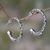 Sterling silver half hoop earrings, 'Borobudur Moon' - Braided Silver Half Hoop Earrings thumbail