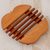 Cedar wood trivet, 'Sweet Apple' - Cedar Wood Trivet Apple Shape from Guatemala thumbail