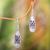Cultured pearl dangle earrings, 'Radiant Lotus Bud' - Ornate Balinese Silver and Cultured Pearl Earrings (image 2) thumbail