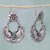 Turquoise dangle earrings, 'Floral Thoughts' - Hand Made Sterling Silver Turquoise Dangle Earrings Mexico (image 2b) thumbail