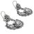 Turquoise dangle earrings, 'Floral Thoughts' - Hand Made Sterling Silver Turquoise Dangle Earrings Mexico (image 2c) thumbail