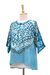 Cotton batik blouse, 'Blue Illusion' - Blue Cotton Batik Blouse Hand Crafted in Thailand (image 2b) thumbail
