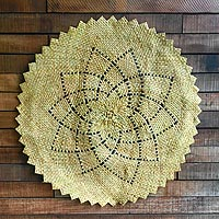 Kuta grass mat, 'Senikau Stripe' - Artisan Crafted Kuta Grass Mat