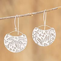 Sterling silver dangle earrings, 'Petal Paradise' - Floral Sterling Silver Earrings