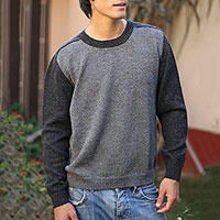 100% alpaca men's sweater, 'Inca Legend' - Men's Alpaca Wool Pullover Sweater
