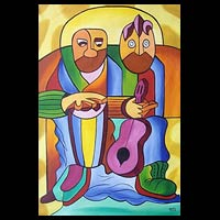 'Musicians' - Original Oil on Canvas Art by Tomas Ordovas