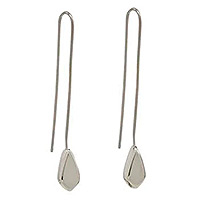 Sterling silver drop earrings, 'Serenity' - Sterling Silver Teardrop Drop Earrings from Mexico