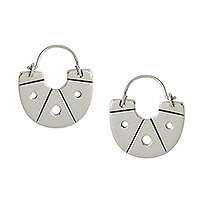 Sterling silver hoop earrings, 'Solace' - Sterling Silver Hoop Earrings from Mexico