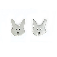 Sterling silver stud earrings, 'Bunny Bliss'