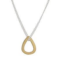 Gold-plated pendant necklace, 'Emotive in Gold' - Gold-Plated Sterling Silver Pendant Necklace from Mexico