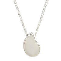 Sterling silver pendant necklace, 'Teardrop' - Sterling Silver Teardrop Pendant Necklace from Mexico