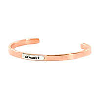 Copper cuff bracelet, 'Dreamer' - Handmade Copper Cuff Bracelet with Sterling Silver Accent