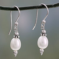 Cultured pearl dangle earrings, 'Sweet Destiny' - Cultured pearl dangle earrings