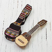 Wood charango guitar, 'Tumi' - Handcrafted Wood Peruvian Charango Guitar