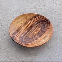 Wood bowl, 'Taste of Nature' - Handcrafted Jobillo Wood Serving Bowl from Guatemala