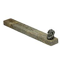 Pyrite and soapstone incense holder, 'Natural Aroma' - Natural Stone Incense Holder