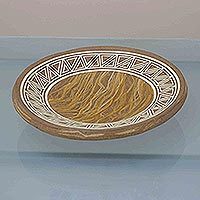 Recycled papier mache decorative plate, 'Eco-Friendly Treasure' - Decorative Plate Made from Recycled Papier Mache in Brazil