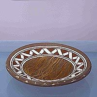 Recycled papier mache decorative plate, 'Eco-Friendly Grace' - Brazilian Decorative Plate Made from Recycled Papier Mache