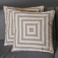 Cotton cushion covers, 'Mesmerizing Square' (pair) - Square Motif Cotton Cushion Covers from Brazil (Pair)