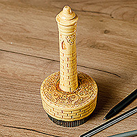 Wood bread stamp, 'Swirly Caress' - Hand-Carved Elm Tree Wood Bread Stamp with Swirly Figure