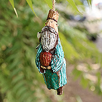 Papier mache ornament, 'A Wise King' - Hand-Painted Papier Mache Wise King Ornament from Armenia