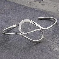 Sterling silver cuff bracelet, 'Sensation' - Sterling Silver Cuff Bracelet