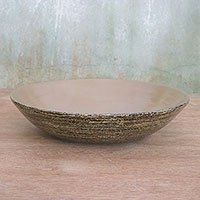 Bamboo decorative bowl, 'Natural Refuge' - Handcrafted Bamboo Decorative Bowl from Thailand
