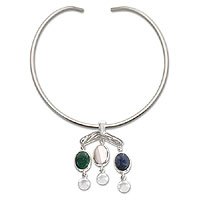 Chrysocolla and sodalite choker,