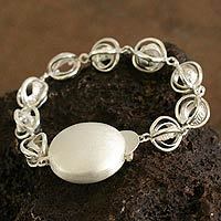 Sterling silver link bracelet,
