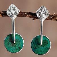 Chrysocolla dangle earrings,