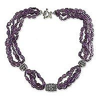 Amethyst beaded necklace,
