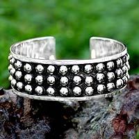 Sterling silver cuff bracelet,