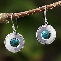 Chrysocolla dangle earrings,