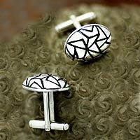 Sterling silver cufflinks,