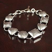 Sterling silver link bracelet,