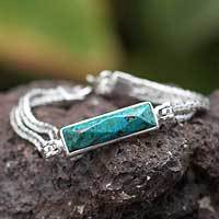 Chrysocolla pendant bracelet,