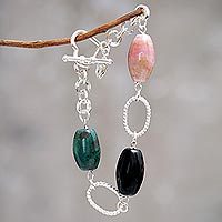 Opal and chrysocolla heart bracelet,