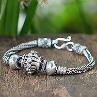 Sterling silver braided bracelet,