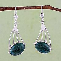 Chrysocolla dangle earrings,