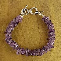 Amethyst beaded bracelet,