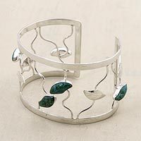 Chrysocolla flower bracelet,