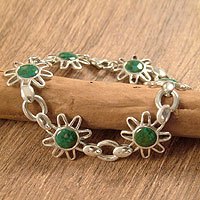Chrysocolla flower bracelet,
