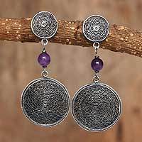 Amethyst dangle earrings,