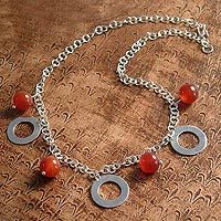 Carnelian pendant necklace,