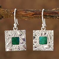 Chrysocolla dangle earrings,