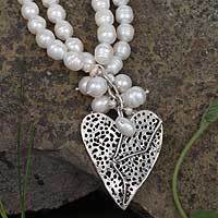 Pearl heart necklace,