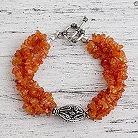 Carnelian torsade bracelet,