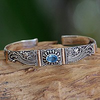 Blue topaz cuff bracelet,